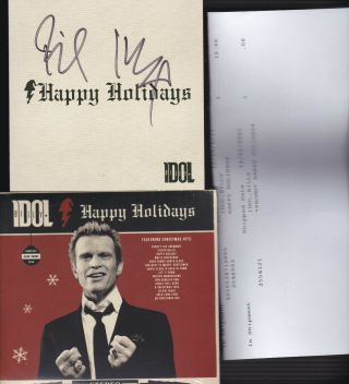Billy Idol Happy Holidays Cd With Signed Insert.  Newbury Comics Release