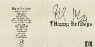 Billy Idol Happy Holidays CD with signed insert.  Newbury Comics release 2