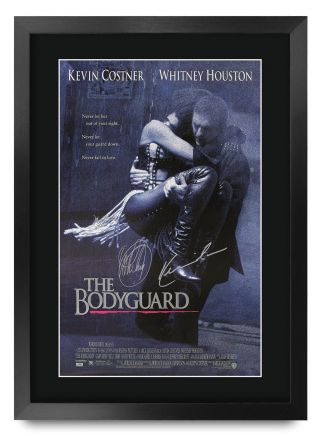 The Bodyguard Kevin Costner Whitney Houston A3 Poster Signed Print For Movie Fan