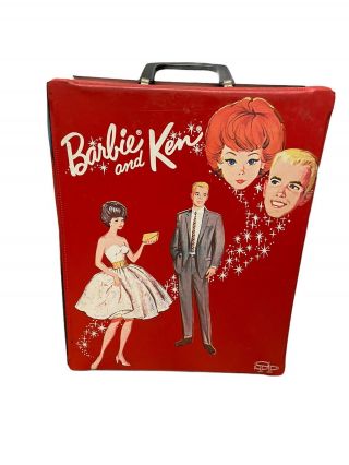 Vintage Barbie And Ken Doll Clothing Wardrobe Carrying Case 1963 Mattel