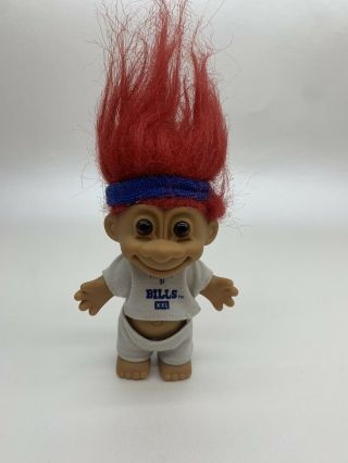Vintage - Troll Doll 4 1/2 " Russ Nfl Football Buffalo Bills Red Hair