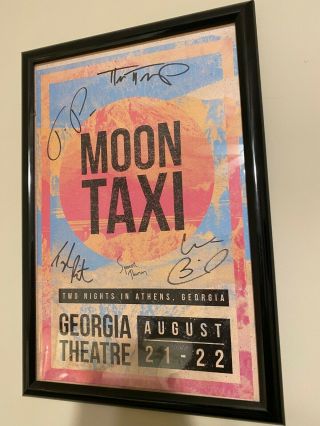Autographed Moon Taxi Poster,  13x19 Framed Poster,  Signed By The Whole Band