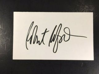 Robert Redford Signed Autographed 3 X 5 Index Card