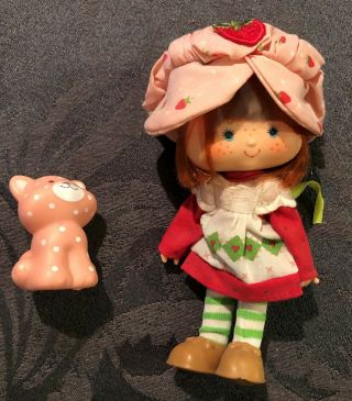 Strawberry Shortcake Doll And Pet Custard Vintage 1980 