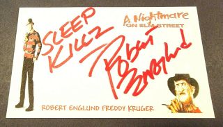 " A Nightmare On Elm Street " Robert Englund " Freddy " Autographed 3x5 Index Card