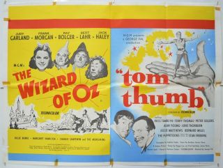 The Wizard Of Oz / Tom Thumb (1964) Quad Movie Poster - Judy Garland