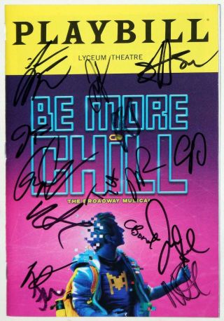 Be More Chill Will Roland,  George Salazar,  Jason Tam Cast Signed Playbill