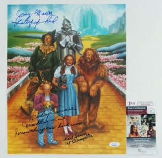 The Wizard Of Oz 11x14 Movie Poster Signed By 3 " Lollipop Guild " Munchkin Actors