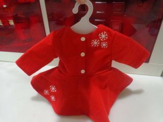 American Girl Doll Clothing Red Dress With Snowflakes And Hanger For Doll 18