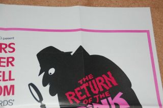 THE RETURN OF THE PINK PANTHER (1975) - ORIG.  UK QUAD POSTER in EX.  COND. 3