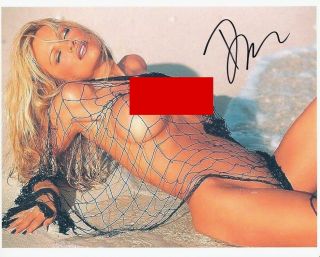 Pamela Pam Anderson Signed No Top Busty Sexy At Beach 8x10 Authentic W/ Wow