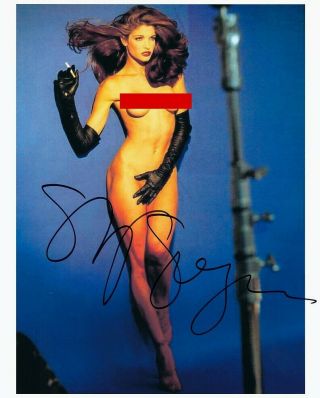 Stephanie Seymour Signed Young Hot No Clothes Full Length Smoking 8x10 W/