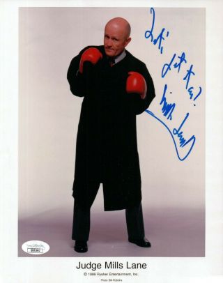 Judge Mills Lane Signed Autographed 8x10 Photo Boxing Gloves Jsa Qq62662