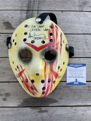 Ari Lehman Signed And Inscribed Friday The 13th Mask W/ Beckett