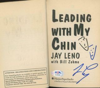 Jay Leno Signed " Leading With My Chin " Paperback Book | Autograph - Psa/dna Cert
