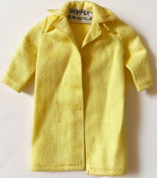 Vintage 1963 Barbie Doll Skipper Rain Or Shine 1916 Yellow Coat