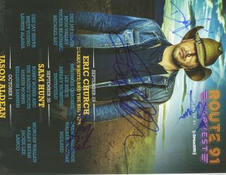 Jason Aldean autographed gig poster Route 91 Harvest Vegas 2017 Big & Rich 2