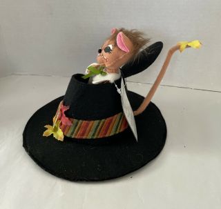 Annalee Thanksgiving Mouse In Pilgrim Hat Centerpiece Decor 3