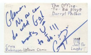 Craig Robinson Signed 3x5 Index Card Autographed Actor The Office Darryl