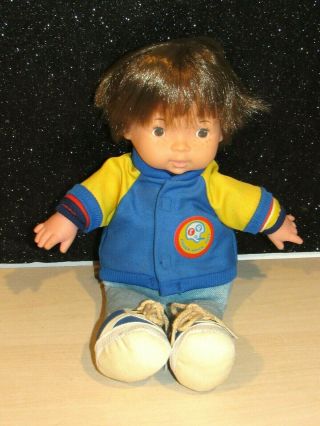 Vintage 1974 Fisher - Price Lapsitter Joey Boy Doll With Jacket 206 Euc