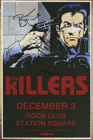 The Killers Autographed Gig Poster Ronnie Vannucci,  Brandon Flowers
