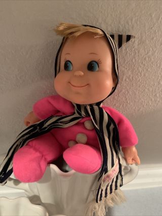 Vintage Hasbro 1971 11” Baby Beans Doll Pink Peppermint Pattie