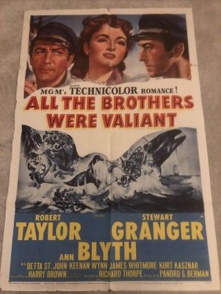 All The Brothers Were Valiant (1953) Us One Sheet Cinema Poster