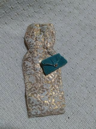 Vintage Barbie 911 Golden Girl Brocade Sheath Dress With Turquoise Purse