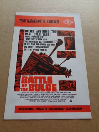 Henry Fonda/robert Shaw " Battle Of The Bulge " 1965 Uk Film Campaign Book