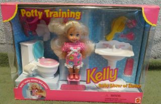 1996 Potty Training Kelly Doll Nrfb Baby Sister Of Barbie Drink & Wet Kelly