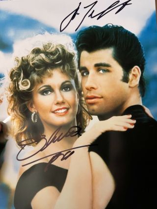 Grease John Travolta And Olivia Newton - John Signed 8 X10 Photo Sexy Picture Hot