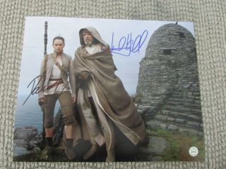 Mark Hamill & Daisy Ridley Star Wars 8x10 Photo Signed