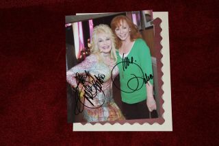 Dolly Parton & Reba Mcentire Photograph Handsigned 8 X 10,  With