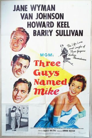 Three Guys Named Mike 1951 Jane Wyman,  Van Johnson Howard Keel Barry Sullivan