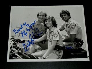 Erik Estrada Signed 1982 B&w 7x9 Press Photo " Chips " Cal Highway Patrol