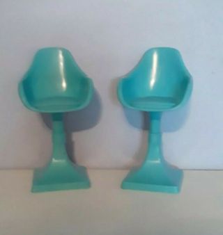 Mattel 2015 Barbie Dream House Replacement Kitchen Blue Stools Chairs Cjr47