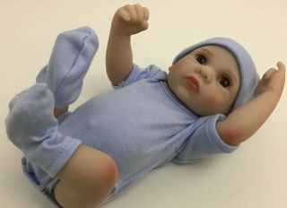 Mini Reborn Boy Doll Full Body Vinyl Newborn Baby Preemie Dressed 10 "