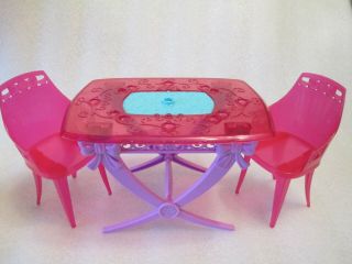 2013 Barbie Dream House Pink Kitchen Table Chairs Dining Room Replacements