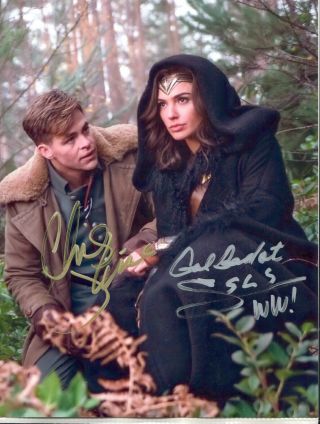 Gal Gadot - Chris Pine - =2= - Wonder Woman - Hand Signed Autographed Photo