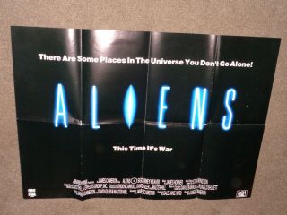 " Aliens " 1987 Vhs Film Poster (sigourney Weaver) (james Cameron)