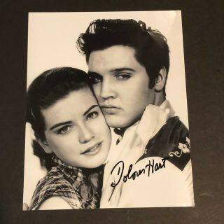 Dolores Hart Hand Signed 8x10 Photo With Elvis Presley
