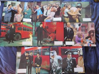 Film Lobby Card Set X 8 Mutiny On The Buses 1972 Reg Varney