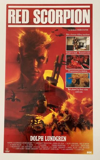 Red Scorpion 1980’s Video Shop Poster.  Dolph Lundgren