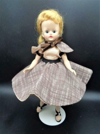 1957 Vogue Jill Doll In Outfit 7408 Brown Skirt Cape Blouse Blonde Ponytail