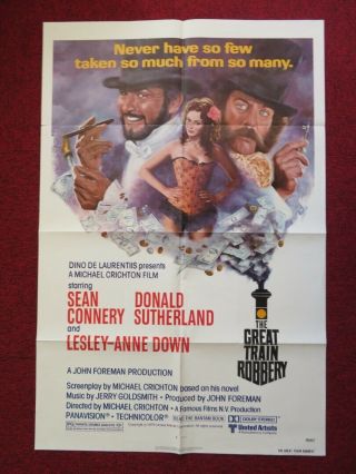 The Great Train Robbery Folded Us One Sheet Poster Sean Connery 1979