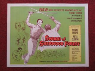 Sword Of Sherwood Forest Us Half Sheet (22 " X 28 ") Poster Richard Greene 1960