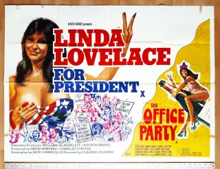 Linda Lovelace For President The Office Party 1975 Uk Quad Film Poster Sex Movie