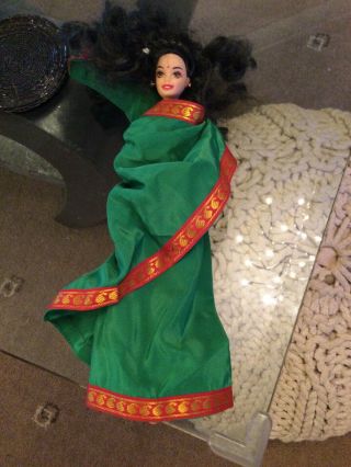 Mattel Barbie In India Green Dress Vintage Doll