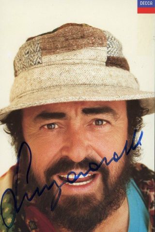 Luciano Pavarotti Signed 4x6 Photo Postcard