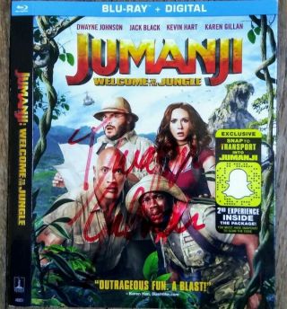 Wwe Dwayne The Rock Johnson Autographed Jumanji Blu Ray Slipcover Jacket